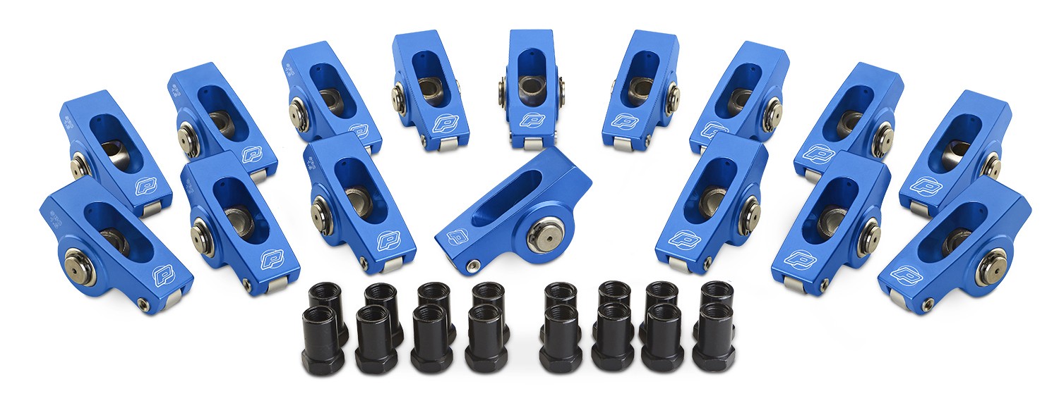 Proform SBC Aluminum Roller Rocker Arms 1.5 Ratio 3/8 Stud Blue for Chevy