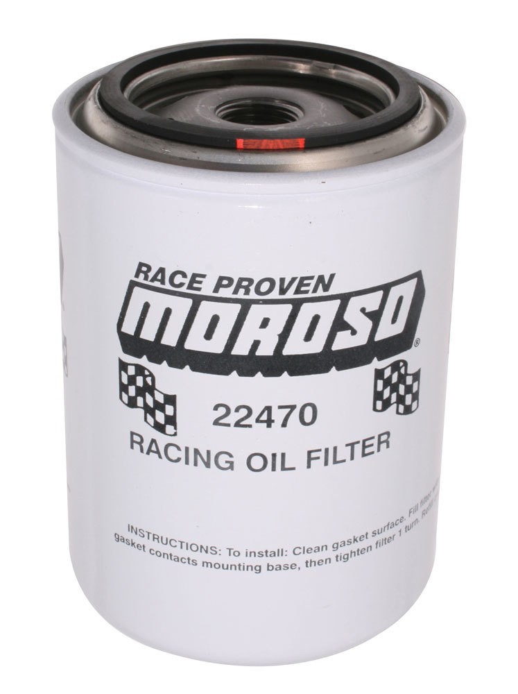 Moroso Oil Canister Filter 3/4-16 Steel White for Ford and Chrysler Vehicles