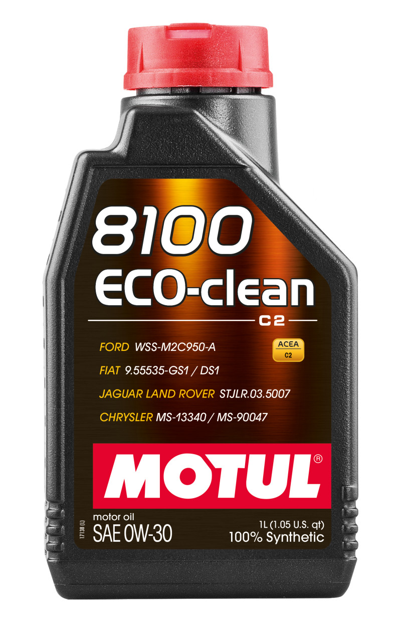 Motul 8100 Eco-Clean 0W-30 Synthetic Engine Oil 1L for Gasoline Diesel Engines