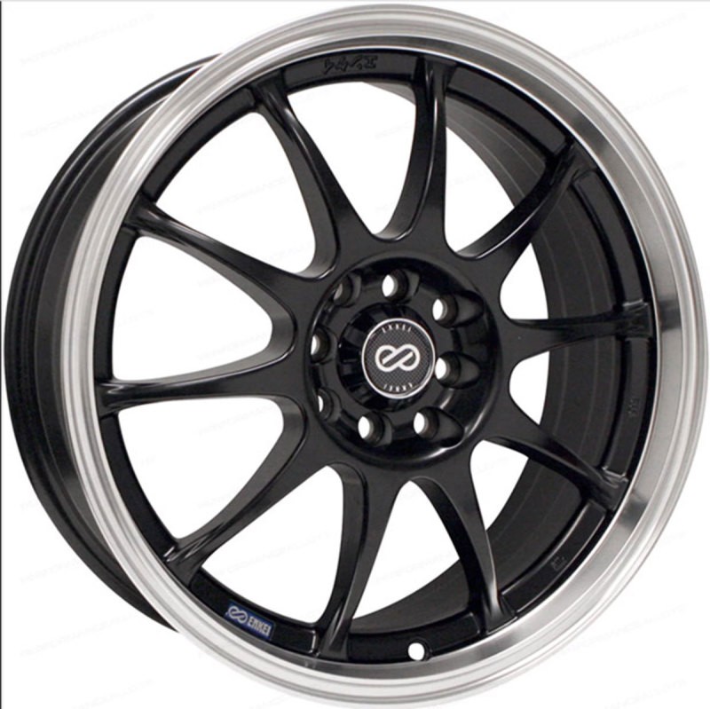 Enkei J10 17x7 Matte Black Wheel 5x100 5x114.3 Machined Lip