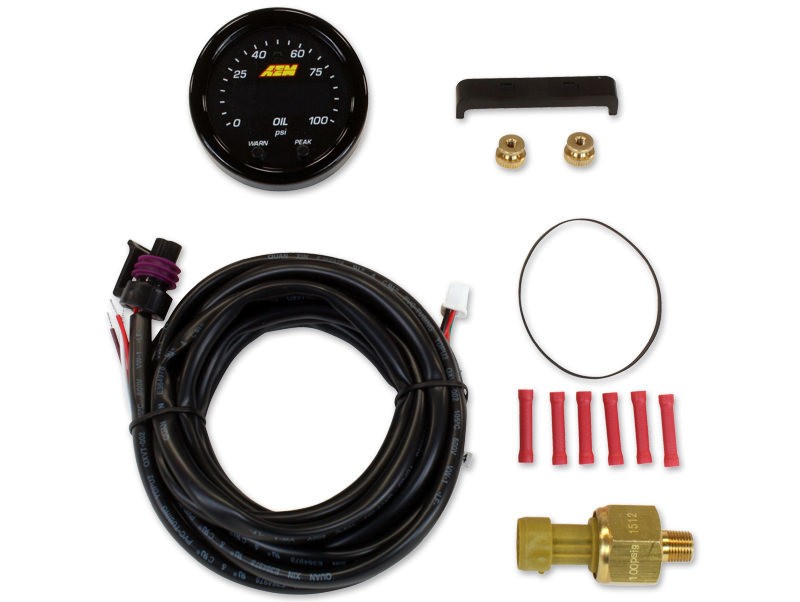 AEM X-Series Digital Pressure Gauge 0-100 PSI Oil Fuel LED 52mm Black