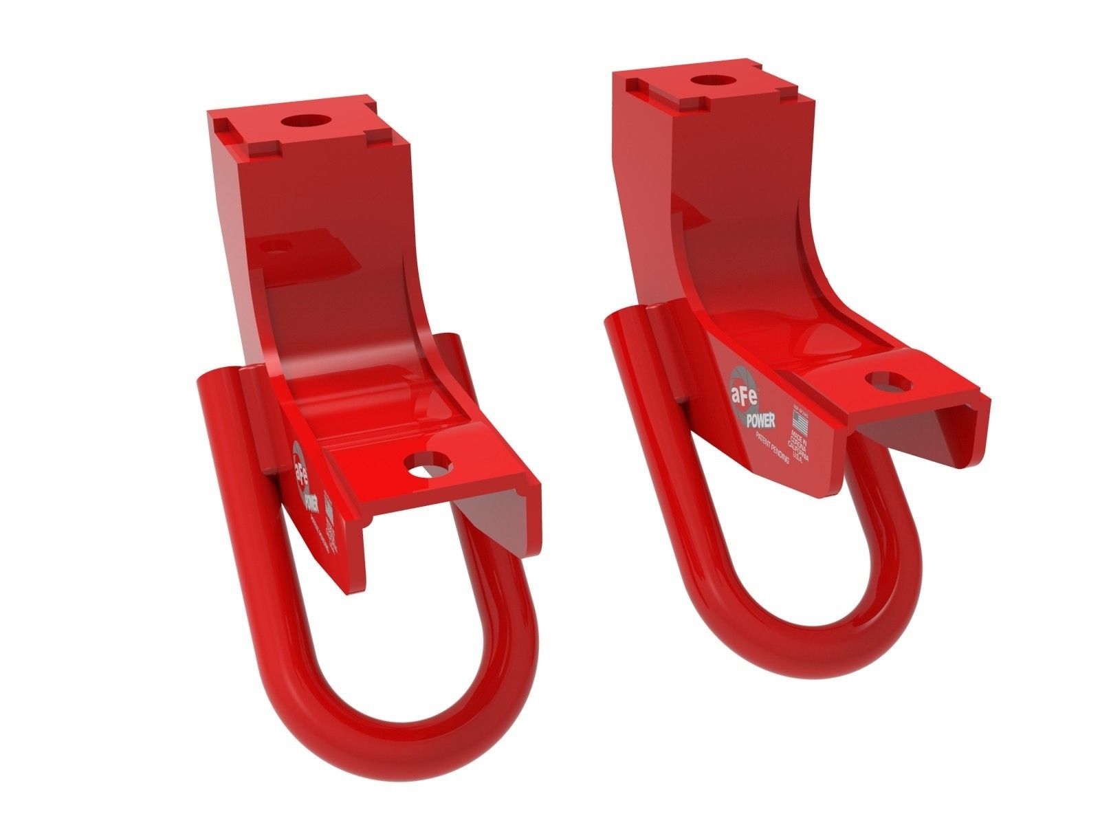 aFe Power 450-72T001-R Front Tow Hook Pair Toyota Tundra Steel Red Powder Coat