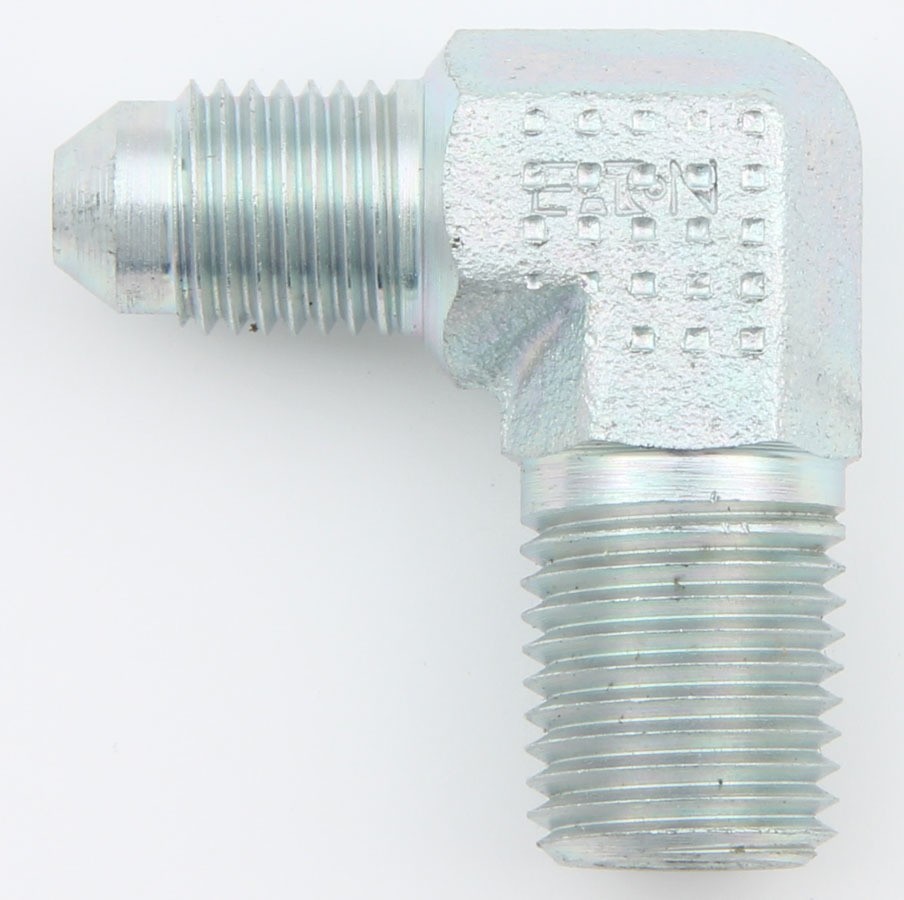Aeroquip FCM2614 4AN 90 Degree Male Elbow to 1/4 NPT Steel Zinc Plated Adapter