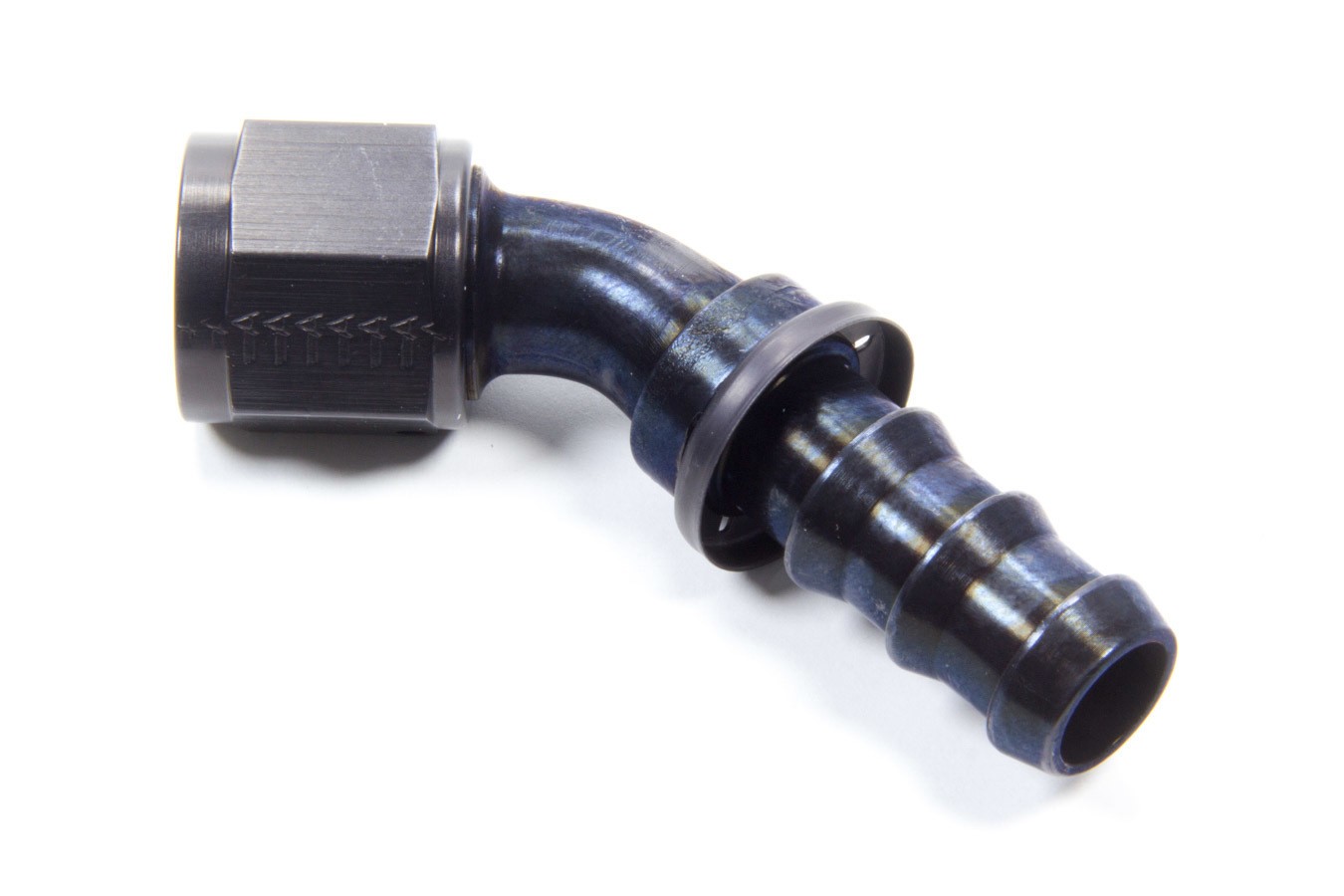 Aeroquip FCL1524 10AN 45 Degree Socketless Hose Fitting Aluminum Black