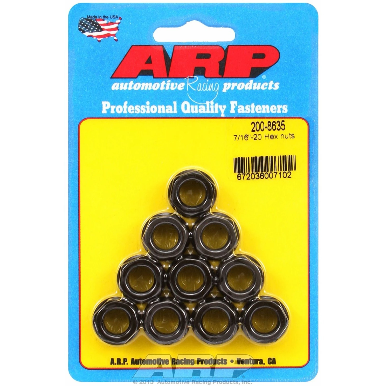 ARP 7/16-20 Hex Nuts 10 Pack Heavy Duty Fasteners