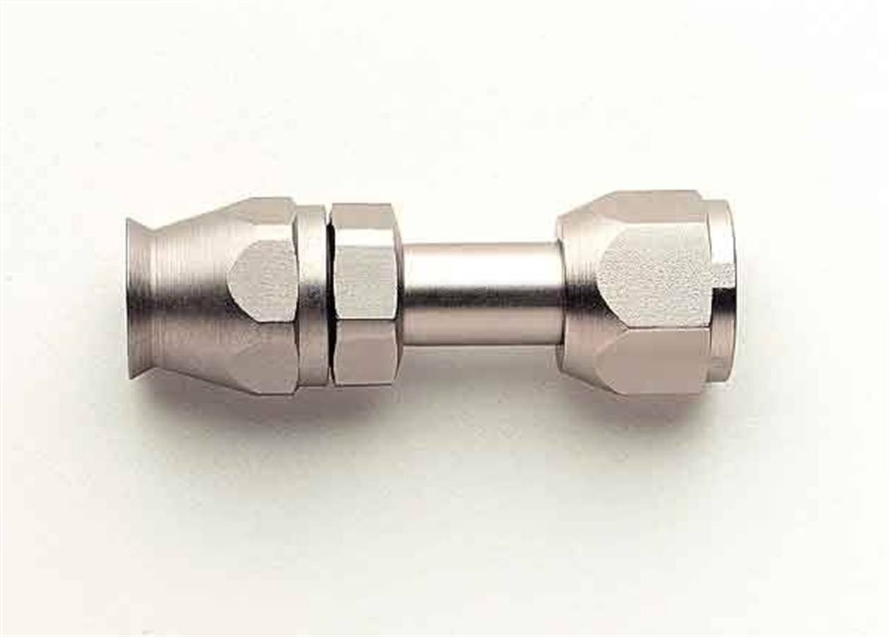Aeroquip FCE1713 Straight 8AN A/C Hose End Fitting Steel Nickel Plated