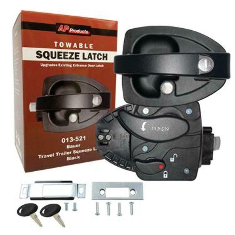 AP Products Travel Trailer Squeeze Latch Black RV Cabinet Door Latch 013521