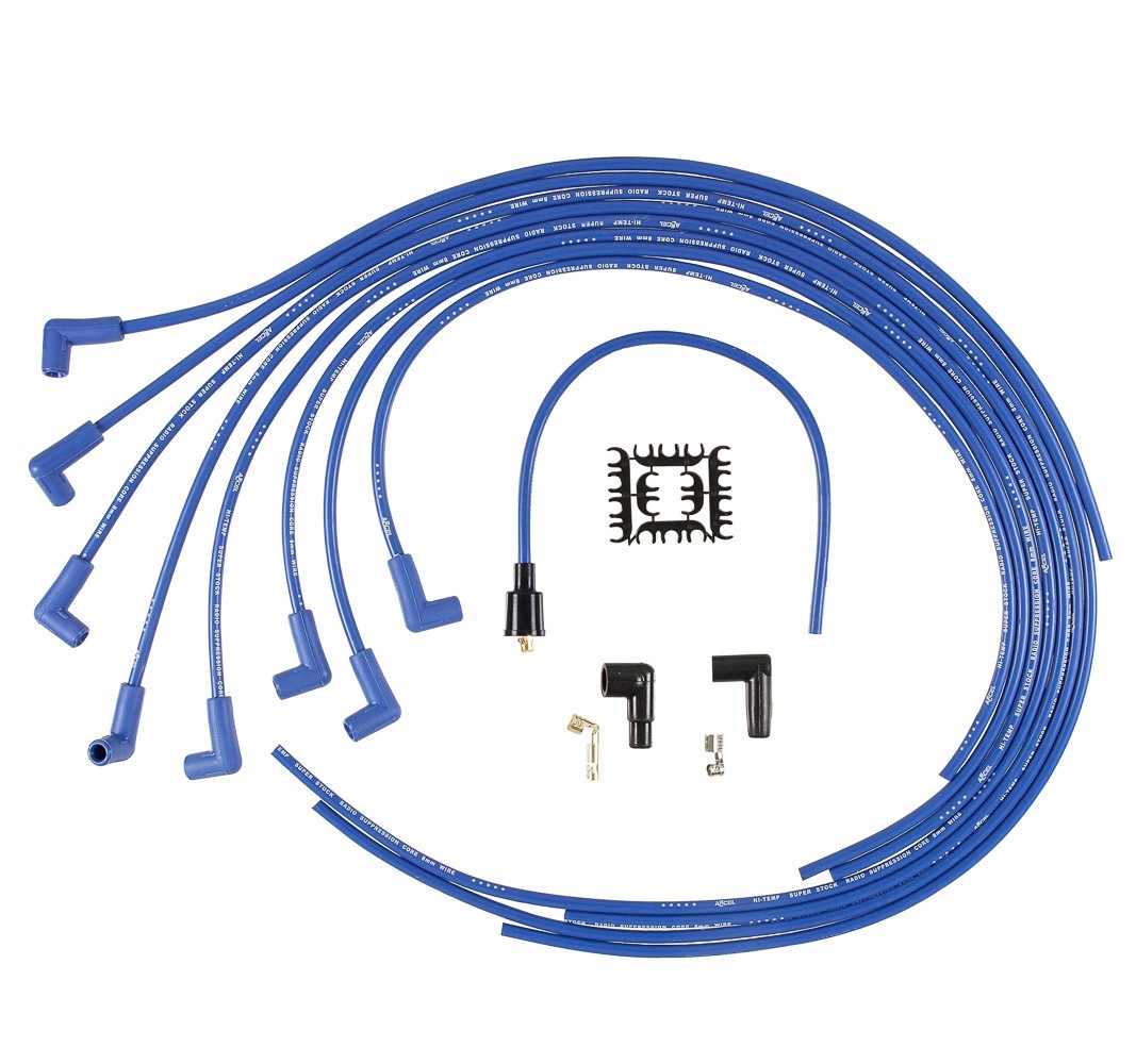Accel 4041B 8mm Spiral Core Ignition Wire Set 90 Degree Spark Plug Boots