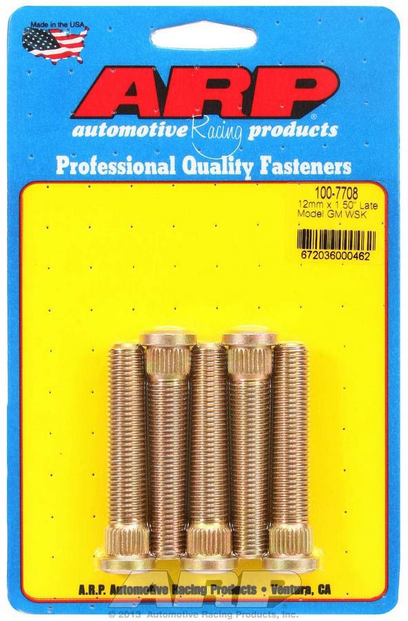 ARP 100-7708 Wheel Stud Kit FOR Late GM F-Body M12x1.50 2.500in Cadmium 5-Pc Set