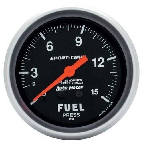 Auto Meter Sport-Comp Fuel Pressure Gauge 2-5/8 Inch Mechanical