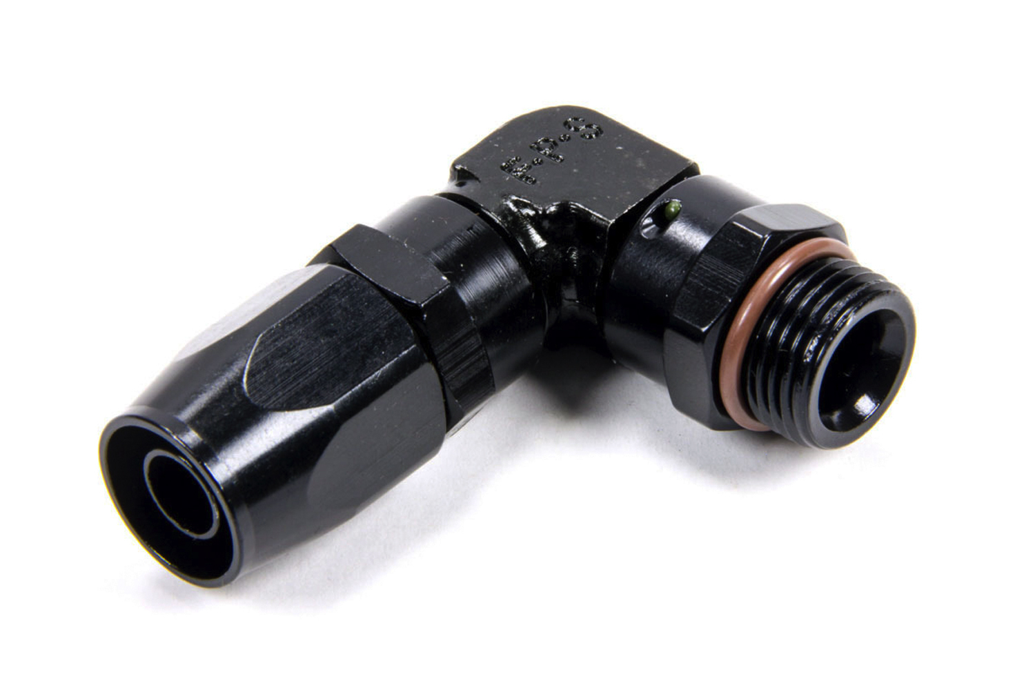 10an ORB Male 90-Deg to #10 Hose - Black