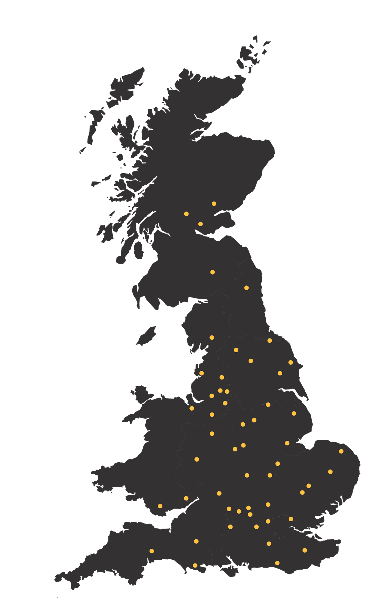 Map showing SOIF installer coverage across the UK