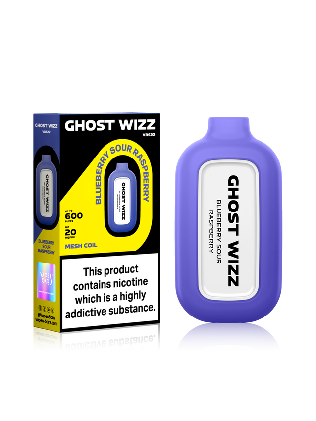 Vapes Bars Ghost Wizz Blueberry Sour Raspberry 20mg