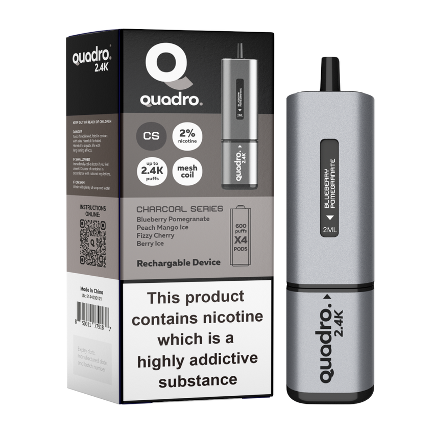 Quadro 2.4K Device Charcoal Series 20mg