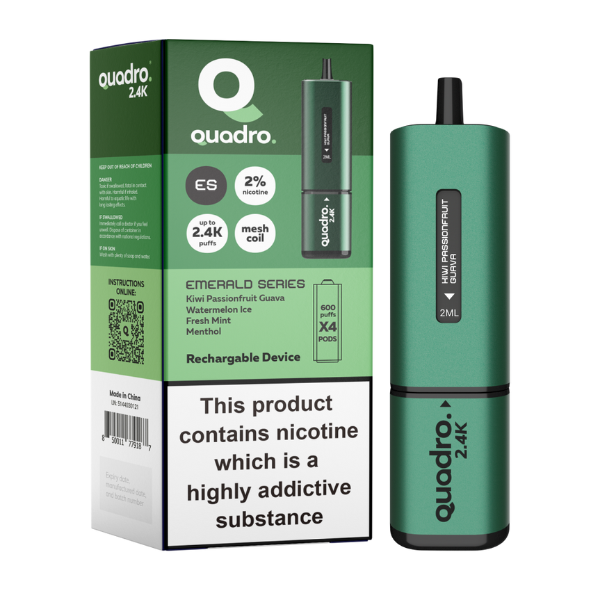 Quadro 2.4K Device Emerald Series 20mg -Single Unit