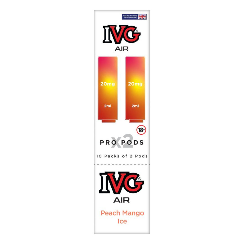  IVG Air Pro Pods Peach Mango Ice 2 Pack 
