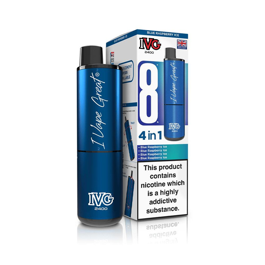  IVG 2400 Rechargeable Kit Blue Raspberry Ice 