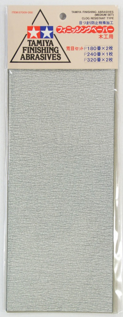 thumbnail image 2 of Tamiya Sandpaper Assortment - P180 To P2000 Grit For Wood & Plastic Models 2 of 6