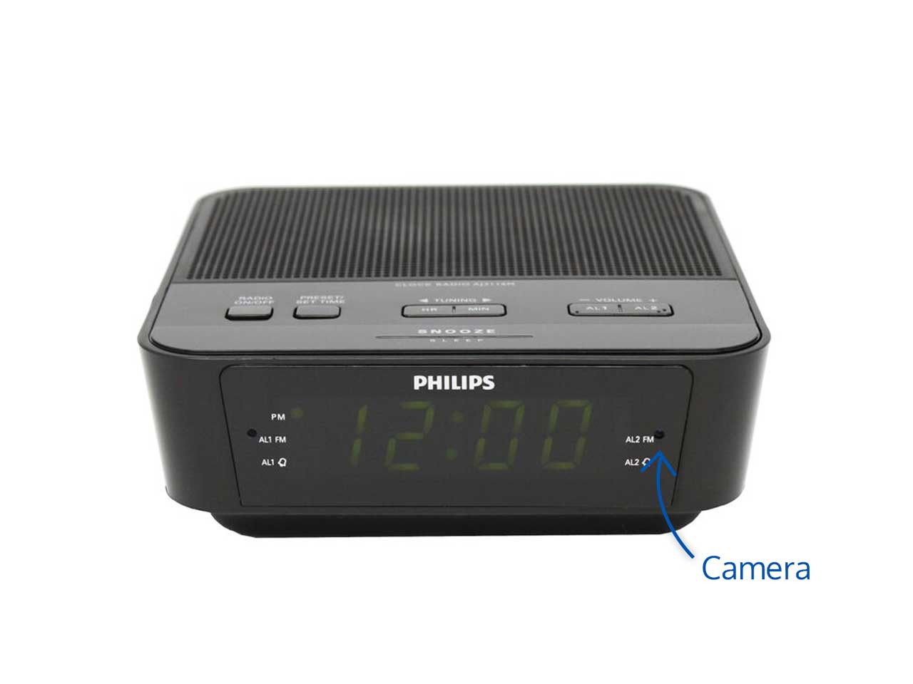 philips alarm clock radio spy camera