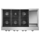 Jennair® 48" NOIR™ Gas Professional-Style Rangetop with Chrome-Infused Griddle JGCP548HM
