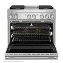 Jennair® 36" NOIR™ Dual-Fuel Professional-Style Range with Chrome-Infused Griddle JDRP536HM
