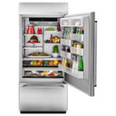 Kitchenaid® 20.9 Cu. Ft. 36" Width Built-In Stainless Bottom Mount Refrigerator with Platinum Interior Design KBBR306ESS