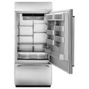 Kitchenaid® 20.9 Cu. Ft. 36" Width Built-In Stainless Bottom Mount Refrigerator with Platinum Interior Design KBBR306ESS