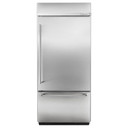 Kitchenaid® 20.9 Cu. Ft. 36" Width Built-In Stainless Bottom Mount Refrigerator with Platinum Interior Design KBBR306ESS