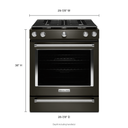 Kitchenaid® 30-Inch 5-Burner Gas Slide-In Convection Range KSGG700EBS