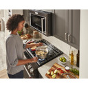 Kitchenaid® 30-Inch 5-Burner Gas Slide-In Convection Range KSGG700EBS