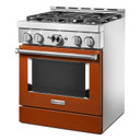 KitchenAid® 30'' Smart Commercial-Style Gas Range with 4 Burners KFGC500JSC