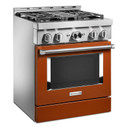 KitchenAid® 30'' Smart Commercial-Style Gas Range with 4 Burners KFGC500JSC