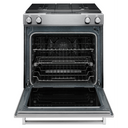 Kitchenaid® 30-Inch 4-Burner Dual Fuel Downdraft Slide-In Range KSDG950ESS