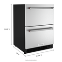 Kitchenaid® 24 Stainless Steel Undercounter Double-Drawer Refrigerator/Freezer KUDF204KSB