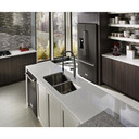 Kitchenaid® 23.8 cu. ft. 36" Counter-Depth French Door Platinum Interior Refrigerator with PrintShield™ Finish KRFC704FBS