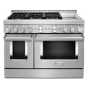 KitchenAid® 48'' Smart Commercial-Style Gas Range with Griddle KFGC558JSS