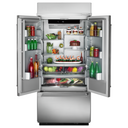 Kitchenaid® 20.8 Cu. Ft. 36 Width Built In Stainless Steel French Door Refrigerator with Platinum Interior Design KBFN506ESS