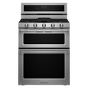 Kitchenaid® 30-Inch 5 Burner Dual Fuel Double Oven Convection Range KFDD500ESS