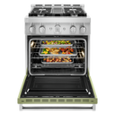 KitchenAid® 30'' Smart Commercial-Style Gas Range with 4 Burners KFGC500JAV