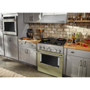 KitchenAid® 30'' Smart Commercial-Style Gas Range with 4 Burners KFGC500JAV