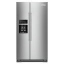 Kitchenaid® 19.9 cu ft. Counter-Depth Side-by-Side Refrigerator with Exterior Ice and Water and PrintShield™ finish KRSC700HPS