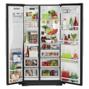 Kitchenaid® 22.6 cu ft. Counter-Depth Side-by-Side Refrigerator with Exterior Ice and Water and PrintShield™ finish KRSC703HBS