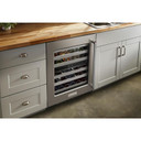Kitchenaid® 24" Undercounter Wine Cellar with Glass Door and Metal-Front Racks KUWL314KSS