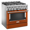 KitchenAid® 36'' Smart Commercial-Style Gas Range with 6 Burners KFGC506JSC