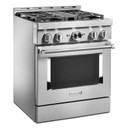 KitchenAid® 30'' Smart Commercial-Style Dual Fuel Range with 4 Burners KFDC500JSS