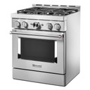 KitchenAid® 30'' Smart Commercial-Style Gas Range with 4 Burners KFGC500JSS