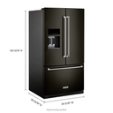 Kitchenaid® 26.8 Cu. Ft. Standard-Depth French Door Refrigerator with Exterior Ice and Water Dispenser KRFF577KBS