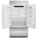 Kitchenaid® 24.2 Cu. Ft. 42 Width Built-In Stainless French Door Refrigerator with Platinum Interior Design KBFN502ESS