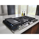 Kitchenaid® 36" 5-Burner Gas Cooktop with Griddle KCGS956ESS