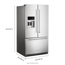 Kitchenaid® 26.8 Cu. Ft. Standard-Depth French Door Refrigerator with Exterior Ice and Water Dispenser KRFF577KPS